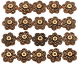 20pc 12mm Dotted 6-Petal Flower Bead Caps, Antique Copper