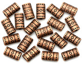 20pc 9x5mm Textured Rectangle Tab Spacer Beads, Antique Copper