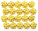 20pc 7mm Floral Rose Spacer Beads, Gold