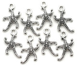 8pc 19x14mm Starfish Charms, Antique Silver