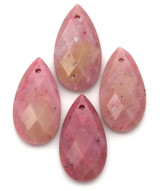 24x13mm Pink Rhodonite Faceted Teardrop Pendant