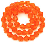 Approx. 9.5" Strand 6mm Crystal Faceted Bicone Beads in Tangerine