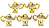 5 Sets 21x8.5mm Rounded Teapot Bead Caps, Antique Gold