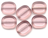 6pc 14x12mm Czech Table-Cut Glass Cushion Beads, Pale Amethyst
