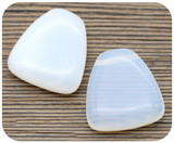23x24mm Czech Pressed Glass Top-Drilled Trapezoid Pendant, White Opal