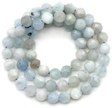 Approx. 15" Strand 6mm Aquamarine (Heated) Faceted Round Beads