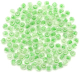 10-Gram Bag (About 125pc) 4.5x3.5mm Color-Lined Glass Bicone Beads, Crystal w/Multi-Green Swirl