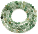 Approx. 15" Strand 3mm Green Aventurine Micro-Faceted Round Beads