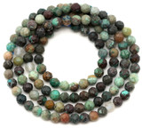 Approx. 15" Strand 3-3.5mm Hubei Turquoise (Stabilized) Micro-Faceted Round Beads