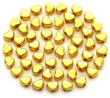 50pc 3x4mm Heart Spacer Beads, Antique Gold