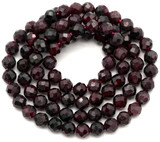Approx. 15" Strand 5mm Garnet Faceted Round Beads