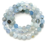 Approx. 15” Strand 6mm Aquamarine (Heated) Faceted Round Beads