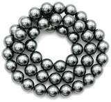 Approx. 15.5" Strand 8mm Shell Pearl Beads, Dark Green Gray