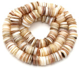 15" Strand 7-8mm Freshwater Shell Heishe Disc Beads