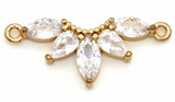 Approx. 24x10mm Cubic Zirconia Marquise Fan Focal Link, Gold