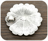 40mm Layered Flower Pendant, Antique Silver