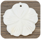 Approx. 38mm Freshwater Shell Carved 5-Petal Flower Pendant