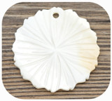 Approx. 31.5mm Freshwater Shell Carved Flower Pendant