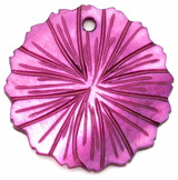 Approx. 32mm Freshwater Shell (Dyed) Carved Flower Pendant, Orchid