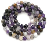 CHRISTMAS IN JULY: Approx. 15" Strand 4-4.5mm Flower Amethyst Faceted Round Beads