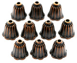 10pc 10x11mm Bell Flower Cone Bead Caps, Antique Copper