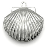Approx. 23x22mm Stainless Steel Clamshell Locket Pendant