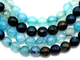 Approx. 7” Strand 6mm Blue Agate (Dyed/Heated) Faceted Round Beads