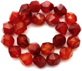 Approx. 7" Strand 8mm English-Cut Faceted Carnelian Round Beads