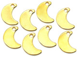 8pc 10x7mm 18k Gold-Plated Stainless Steel Moon Charms