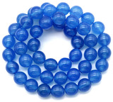 15" Strand 8mm Blue Agate (Dyed/Heated) Round Gemstone Beads, Blue Mix