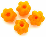 4pc 10mm Lampwork Glass Pumpkin Beads, Orange
