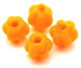 4pc 10mm Lampwork Glass Pumpkin Beads, Orange