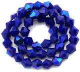 Approx. 10" Strand 6mm Crystal Bicone Beads, Cobalt AB