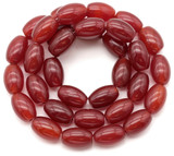 15" Strand 12x8mm Carnelian (Dyed) Oval Rice Beads