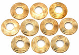 10pc 18mm Corrugated Donut Stamped Metal Charms, Gold