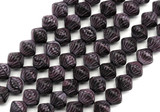Approx. 4.5" Strand 11mm Czech Glass Fancy Bicone Beads, Violet Swirl
