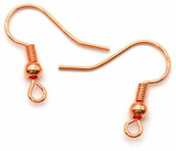 40pc 18mm Nickel-Free Brass Fishhook Earwire Hook Earring Findings, Rose Gold