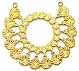 38x43mm 18k Gold-Plated Stainless Steel Medallion Semi-Circle Pendant Link