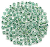 10-Gram Bag (About 135pc) 4.5x3.5mm Color-Lined Faceted Glass Bicone Beads, Crystal Deep Green