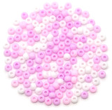 10 Grams of 4x3.2mm Glass Rondelle Beads, Matte Pink Mix