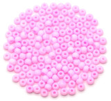 Approx. 10 Gram 4x3mm Glass Rondelle Beads, Matte Cotton Candy Pink