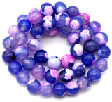 Approx. 14" Strand 8mm Fire Crackle Agate (Dyed/Heated) Round Beads, Violet/Pink