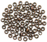100pc Approx. 2x1.2mm Brass Crimp Beads, Antique Copper