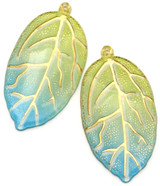 2pc 40x21mm Enameled Acrylic Fall Leaf Pendant, Pale Autumn