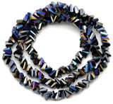 Approx. 12.5" Strand 3.5x4.5x2.5mm Crystal Faceted Triangle Beads, Jet AB