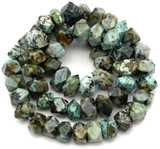 Approx. 15.5" Strand 6-9x9-12mm African "Turquoise" Jasper (Dyed) Faceted Polygon Beads