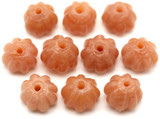 10pc 11x8mm Lampwork Glass Pumpkin Beads, Dark Amber
