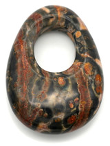 Approx. 25x18mm Leopard Skin Jasper Teardrop Go-Go Pendant