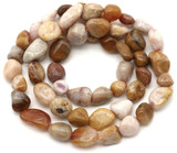 Approx. 15" Strand 4-8mm Fossil Coral Tumbled Pebble Beads