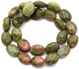 Approx. 7.5" Strand 6x8mm Unakite Faceted Oval Beads